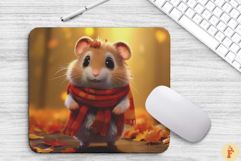 cute-hamster-with-a-scarf-mouse-pad