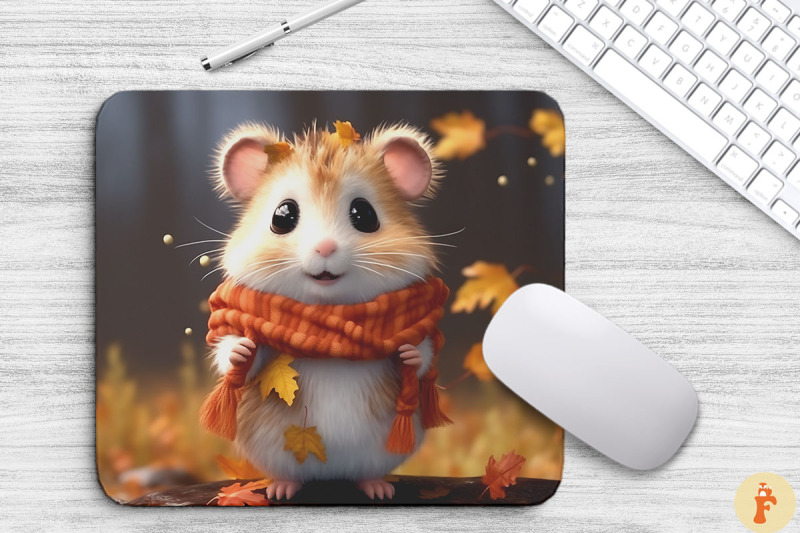 cute-hamster-with-a-scarf-mouse-pad