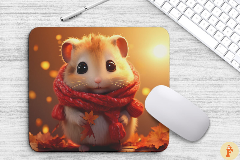 cute-hamster-with-a-scarf-mouse-pad