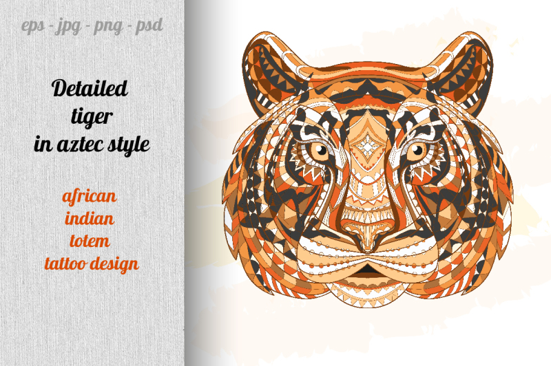 detailed-tiger-in-aztec-style
