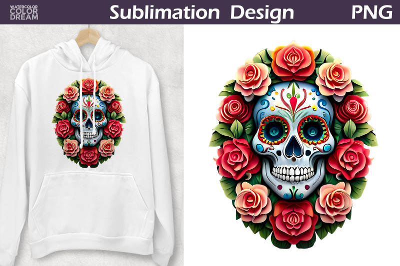 sugar-skull-sunflower-nbsp-day-of-the-dead-sublimation-nbsp