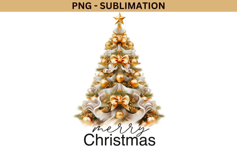 merry-christmas-gold-tree-png-sublimation-print-for-seasonal-artwork