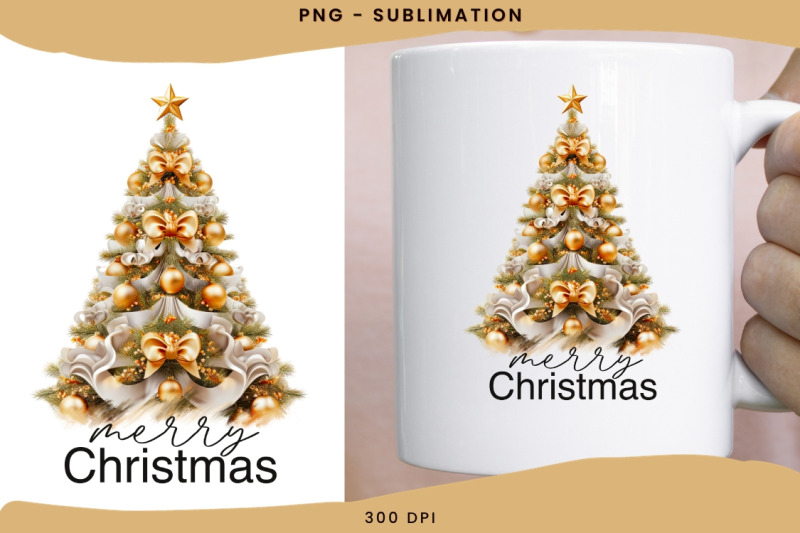 merry-christmas-gold-tree-png-sublimation-print-for-seasonal-artwork