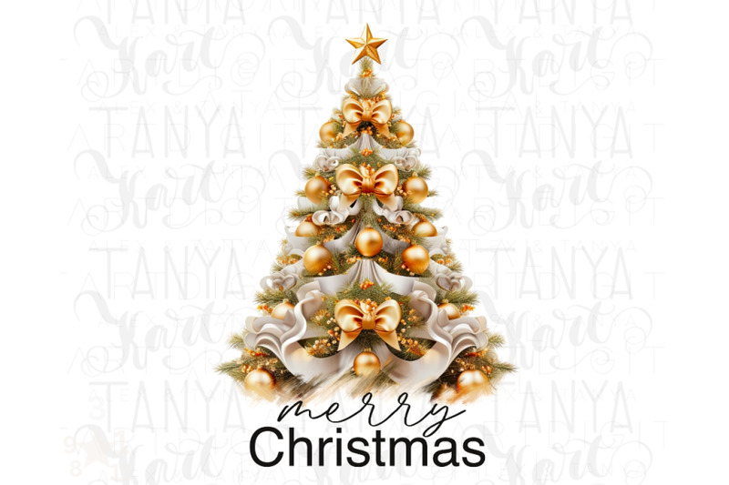 merry-christmas-gold-tree-png-sublimation-print-for-seasonal-artwork