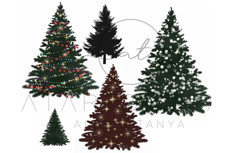 9-christmas-trees-png-clipart-for-christmas-cards-sublimation-png-for