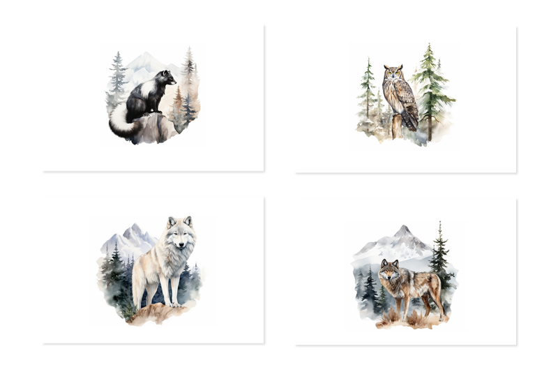 forest-animals-watercolor-collection