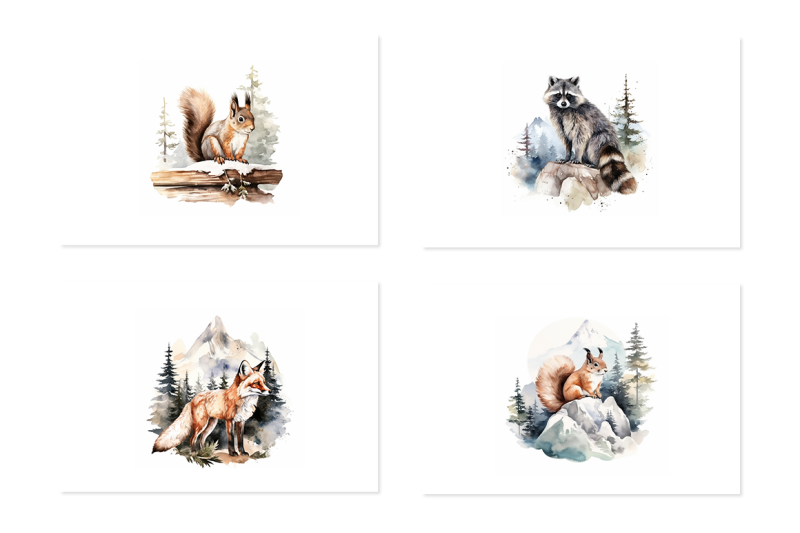 forest-animals-watercolor-collection