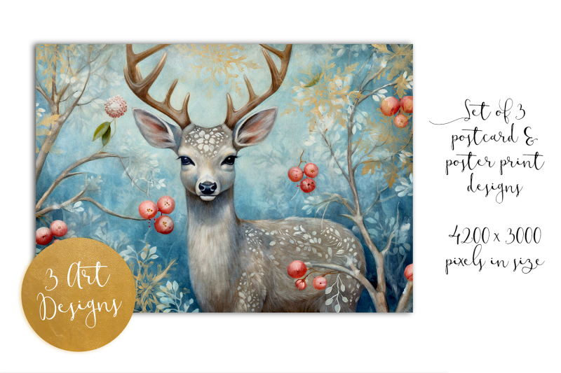 christmas-animals-postcard-mini-set