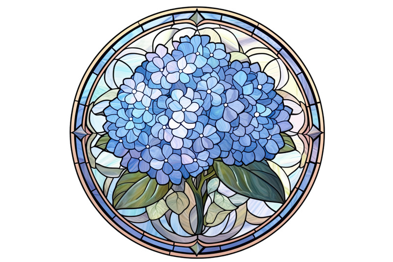 blue-hydrangea-stained-glass-clipart