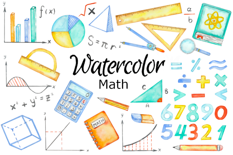 math-watercolor-clipart