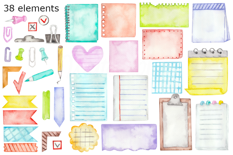 notes-watercolor-clipart