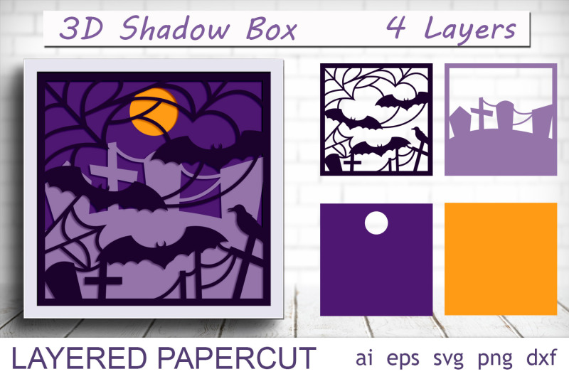 halloween-shadow-box-3d-layered-decor-svg
