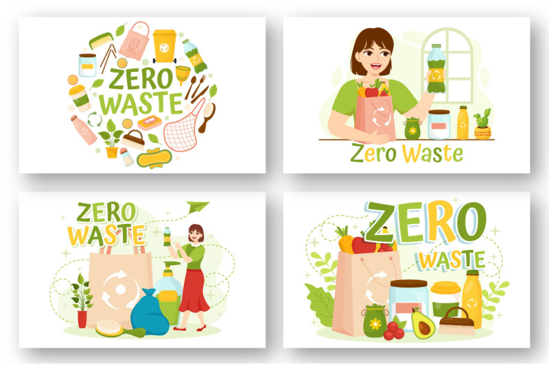 12-zero-waste-vector-illustration