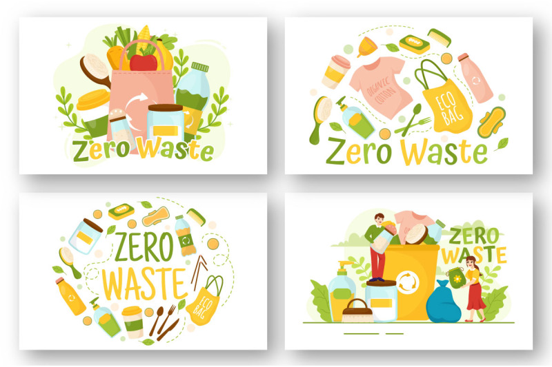 12-zero-waste-vector-illustration