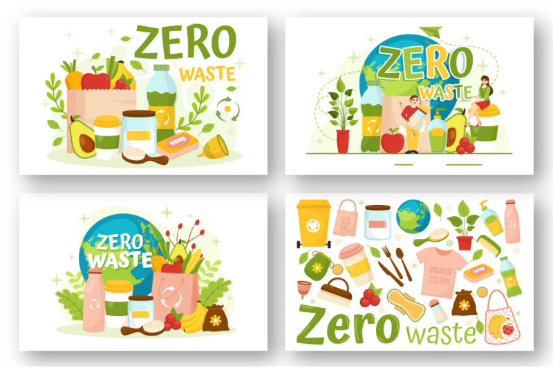 12-zero-waste-vector-illustration