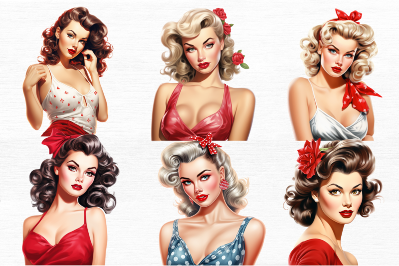 beautiful-pretty-pin-up-woman-clipart