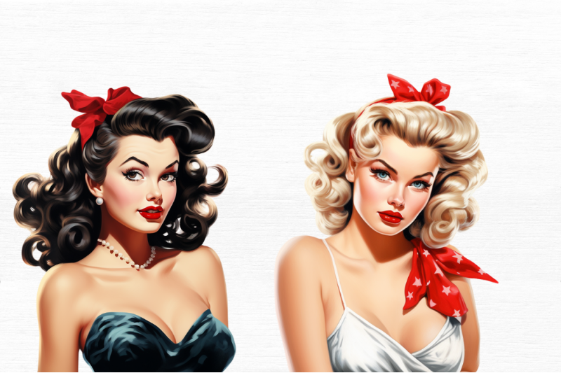 beautiful-pretty-pin-up-woman-clipart