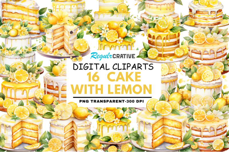 cake-with-lemon-watercolor-clipart