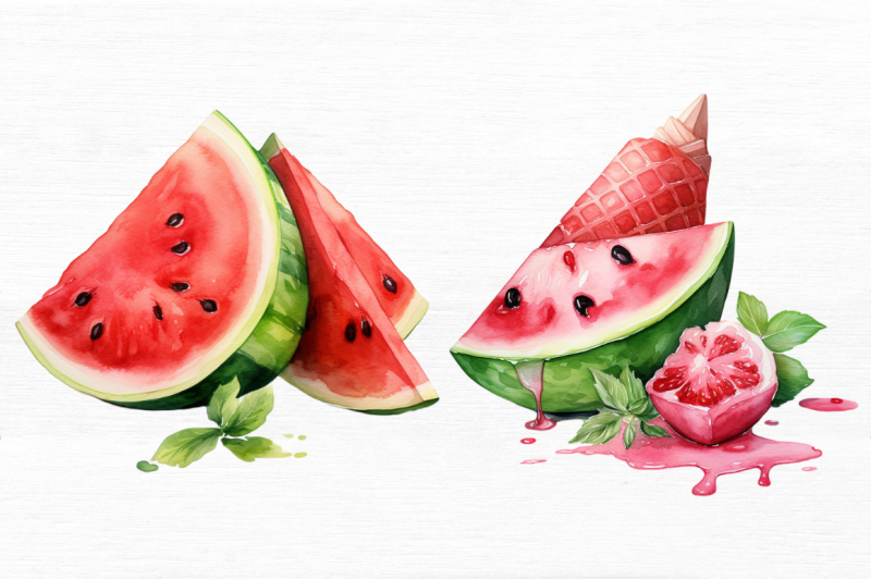 watermelon-pieces-watercolor-clipart