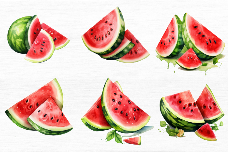 watermelon-pieces-watercolor-clipart