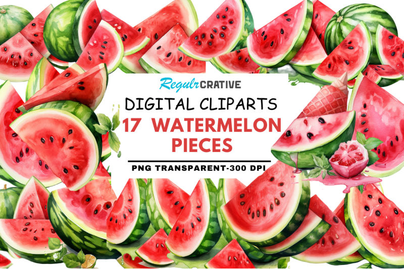 watermelon-pieces-watercolor-clipart