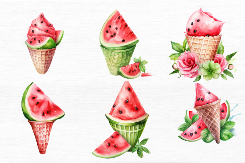 watermelon-ice-cream-watercolor-clipart