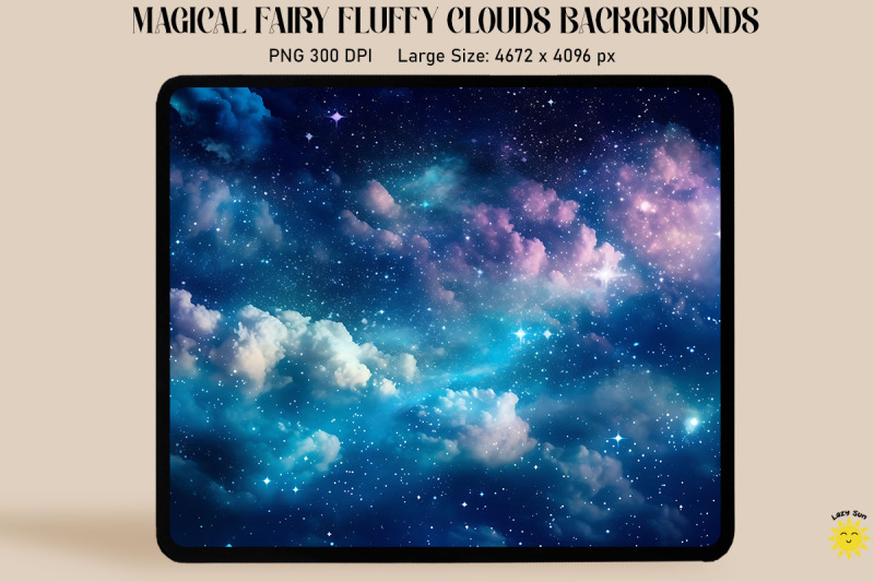 watercolor-starry-sky-with-fluffy-clouds