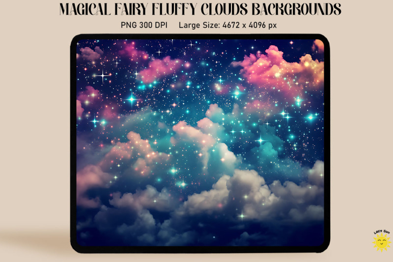 watercolor-starry-sky-with-fluffy-clouds