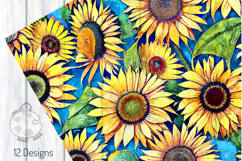 funky-sunflowers-transparent-watercolor-surface-designs