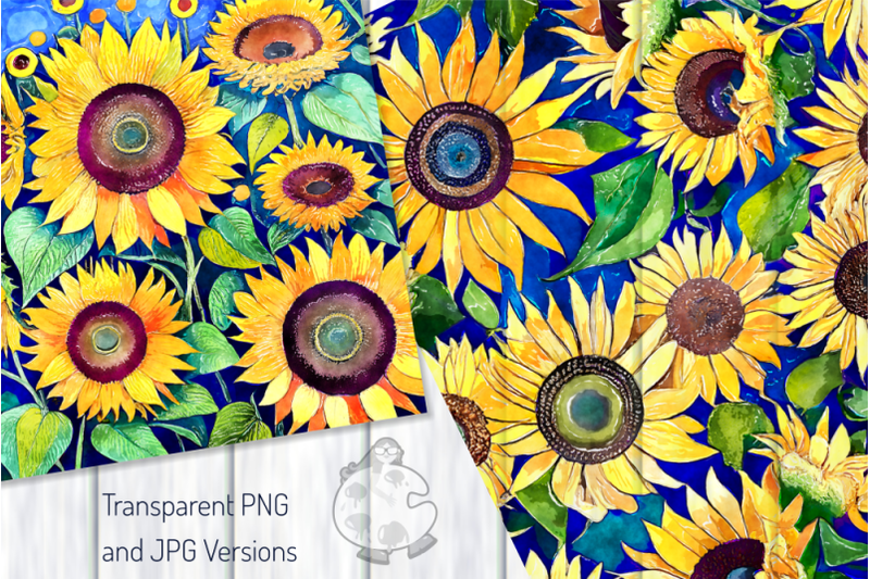 funky-sunflowers-transparent-watercolor-surface-designs