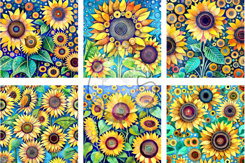 funky-sunflowers-transparent-watercolor-surface-designs