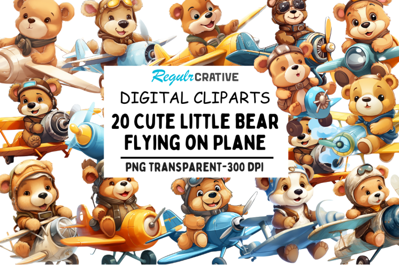 cute-little-bear-flying-on-plane-clipart