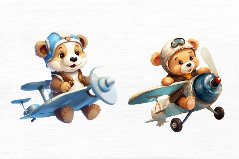 cute-little-bear-flying-on-plane-clipart