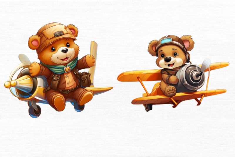 cute-little-bear-flying-on-plane-clipart