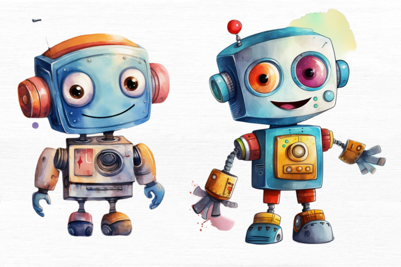 cute-robots-watercolor-clipart