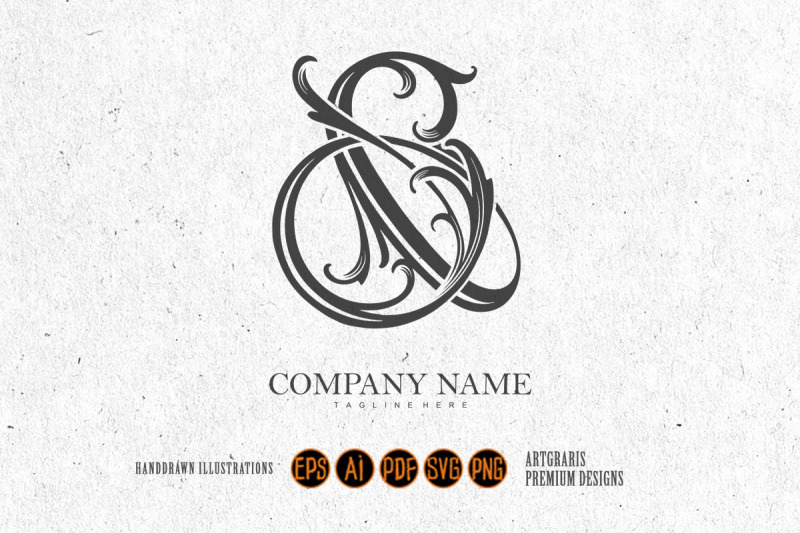 elegance-classic-flourish-ampersand-logo-symbol-outline