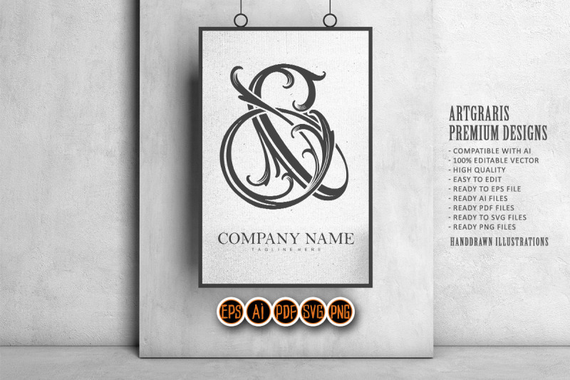 elegance-classic-flourish-ampersand-logo-symbol-outline