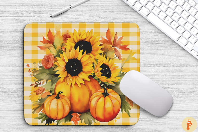 pumpkin-and-sunflowers-on-fall-plaid