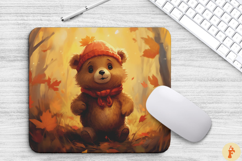 cute-bear-in-autumn-mouse-pad-design