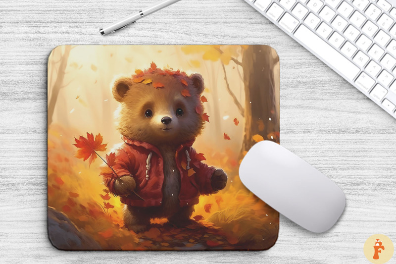 cute-bear-in-autumn-mouse-pad-design