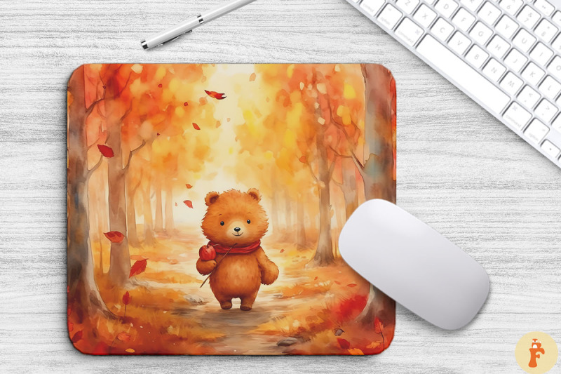 watercolor-cute-bear-in-the-autumn-woods