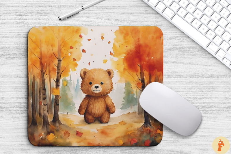 watercolor-cute-bear-in-the-autumn-woods