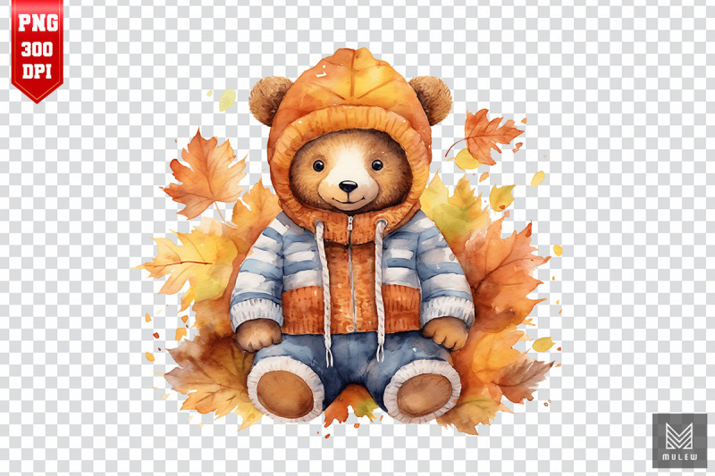 watercolor-cute-bear-autumn-clipart