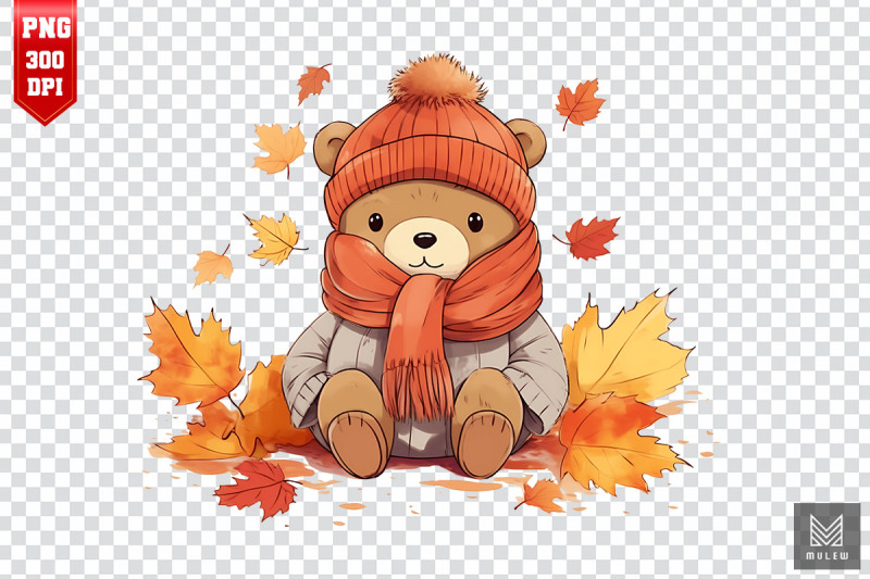 watercolor-cute-bear-autumn-clipart