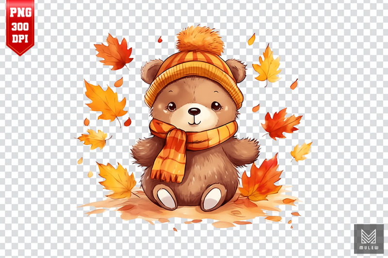 watercolor-cute-bear-autumn-clipart