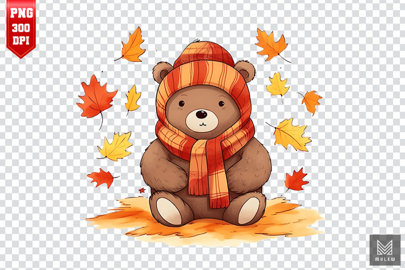 watercolor-cute-bear-autumn-clipart