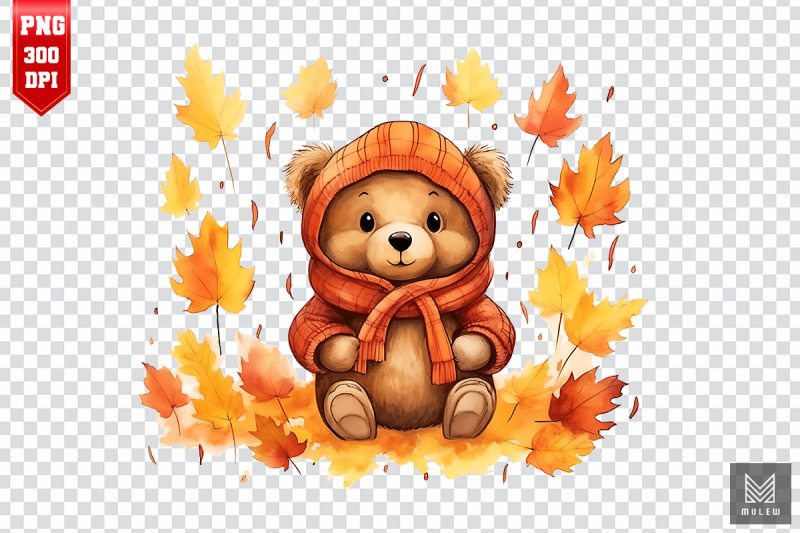 watercolor-cute-bear-autumn-clipart