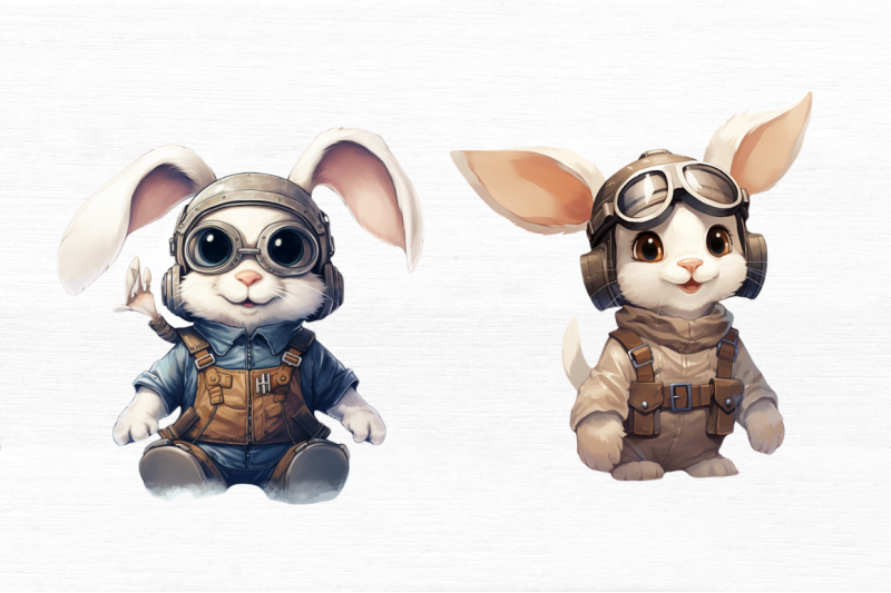 pilot-bunny-cute-clipart