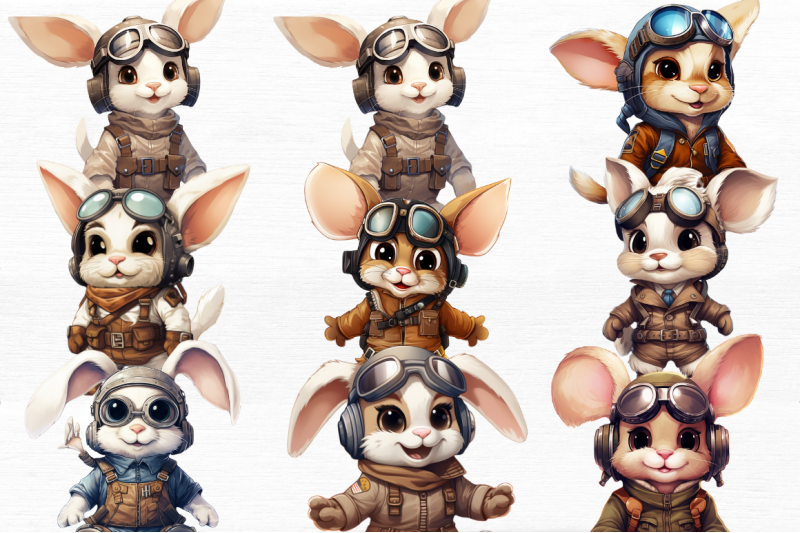 pilot-bunny-cute-clipart