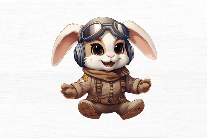 pilot-bunny-cute-clipart